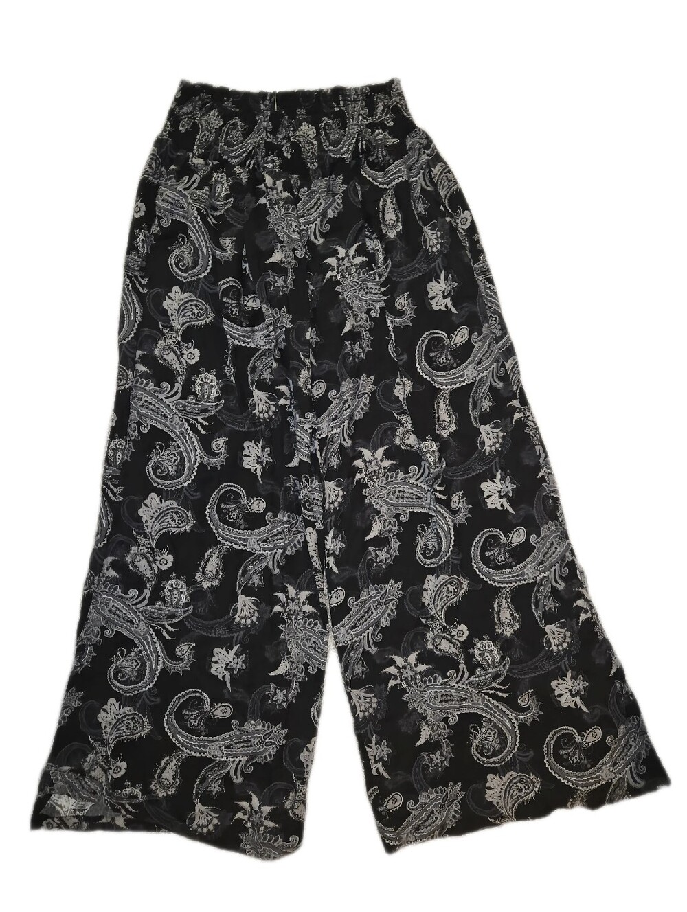 New! Black Paisley Wide-Leg Women’s Pants Xxl